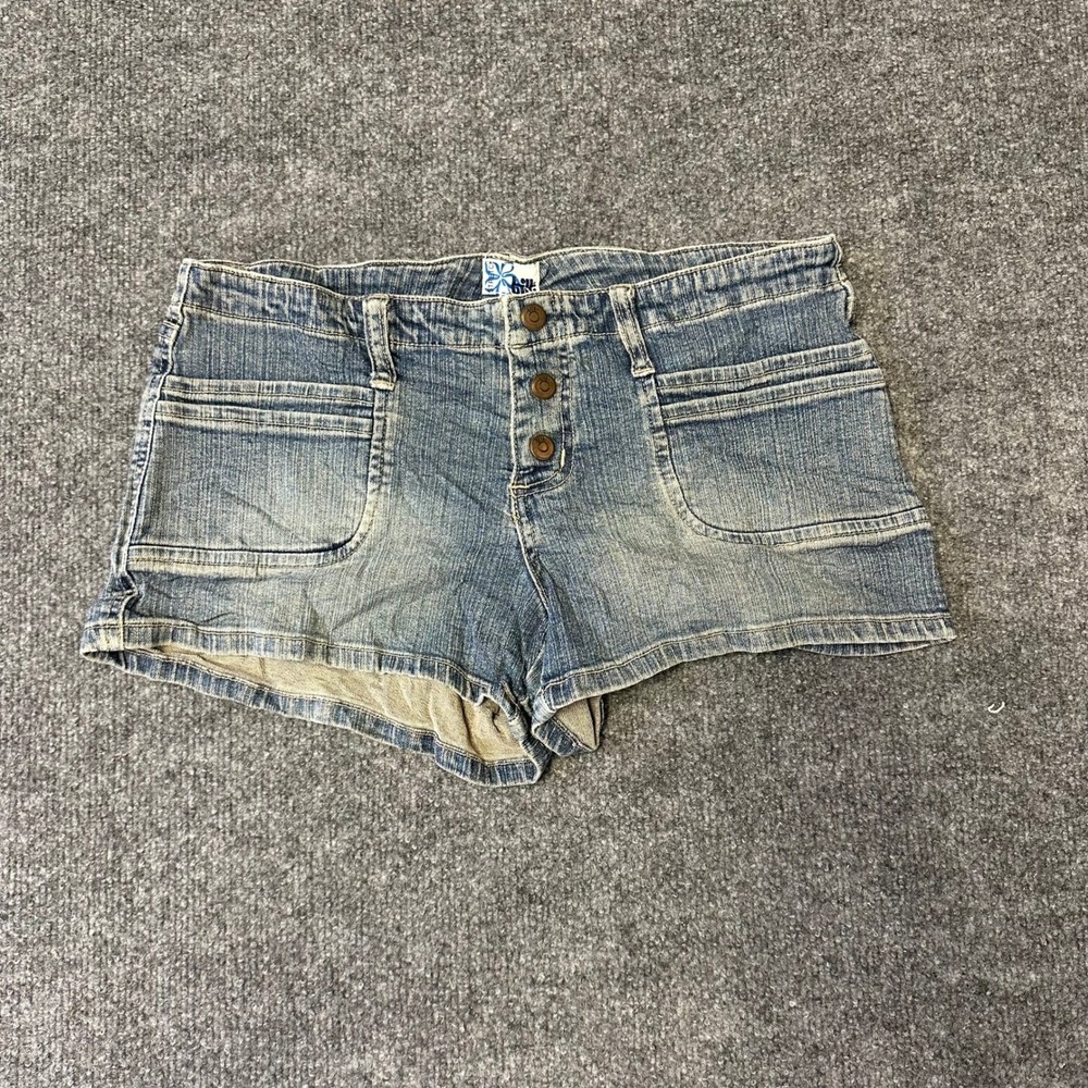 Tilt Denim Shorts Womens Size 5 Blue Low Rise Button Fly Mini Jean Y2K Casual